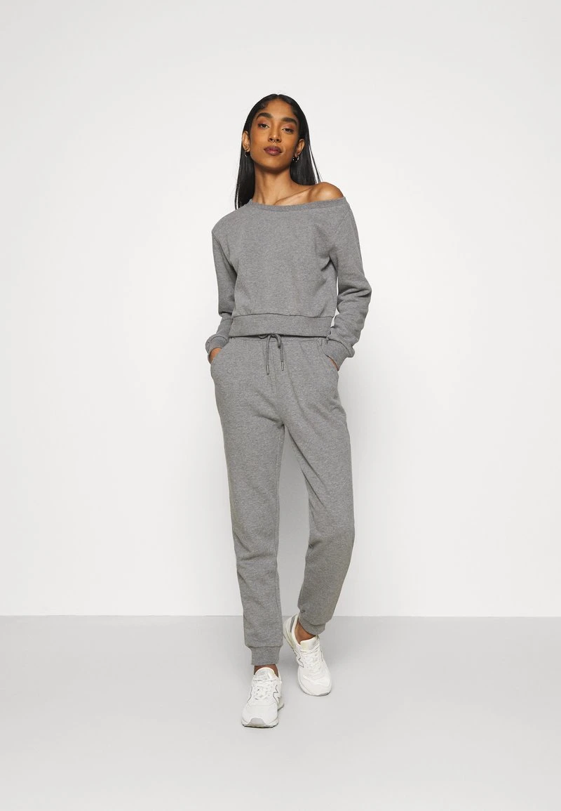Even&Odd Off Shoulder&Jogger Set - Sweatshirt - Mottled Grey 2 Even&Odd Off Shoulder&Jogger Set - Sweatshirt - Mottled Grey – Bild 2