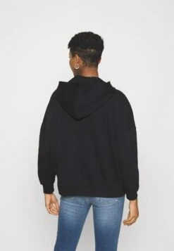 Even&Odd HOODIE LONG WITHOUT DRAWCORD AND POCKET - Kapuzenpullover - Black -Even&Odd 07d9e26830db4a07bb1782caa834f7ea