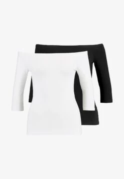 Even&Odd 2 PACK - Langarmshirt - White/black -Even&Odd 1dffc97e08c0423ebb1c5d67231c556c