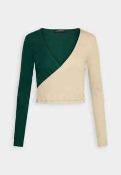 Even&Odd Langarmshirt - Beige/dark Green -Even&Odd 33fb3647930a44f4aae0e94ad7480063