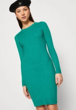 Even&Odd CREW AUSSCHNITT RIPP BASIC BODYCON MINI STRICKKLEID - Etuikleid - Green -Even&Odd 4e98f0bc88a44015bde0e4c95b56a367