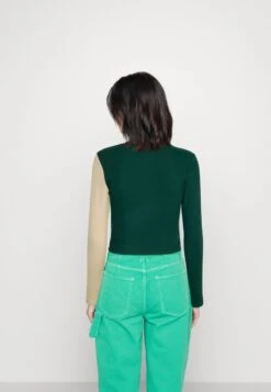 Even&Odd Langarmshirt - Beige/dark Green -Even&Odd 66a2294e09f24eeabca31d6e8e755fa4