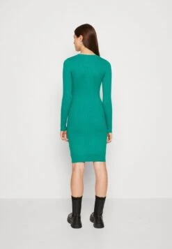 Even&Odd CREW AUSSCHNITT RIPP BASIC BODYCON MINI STRICKKLEID - Etuikleid - Green -Even&Odd 9975eefbbd454992b9ee8341be1a9bd1