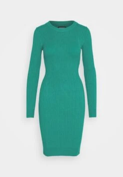 Even&Odd CREW AUSSCHNITT RIPP BASIC BODYCON MINI STRICKKLEID - Etuikleid - Green -Even&Odd abfe639f4dfe45e7909e54860a5b5008