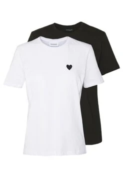 Even&Odd 2PACK - T-Shirt Basic - White/black