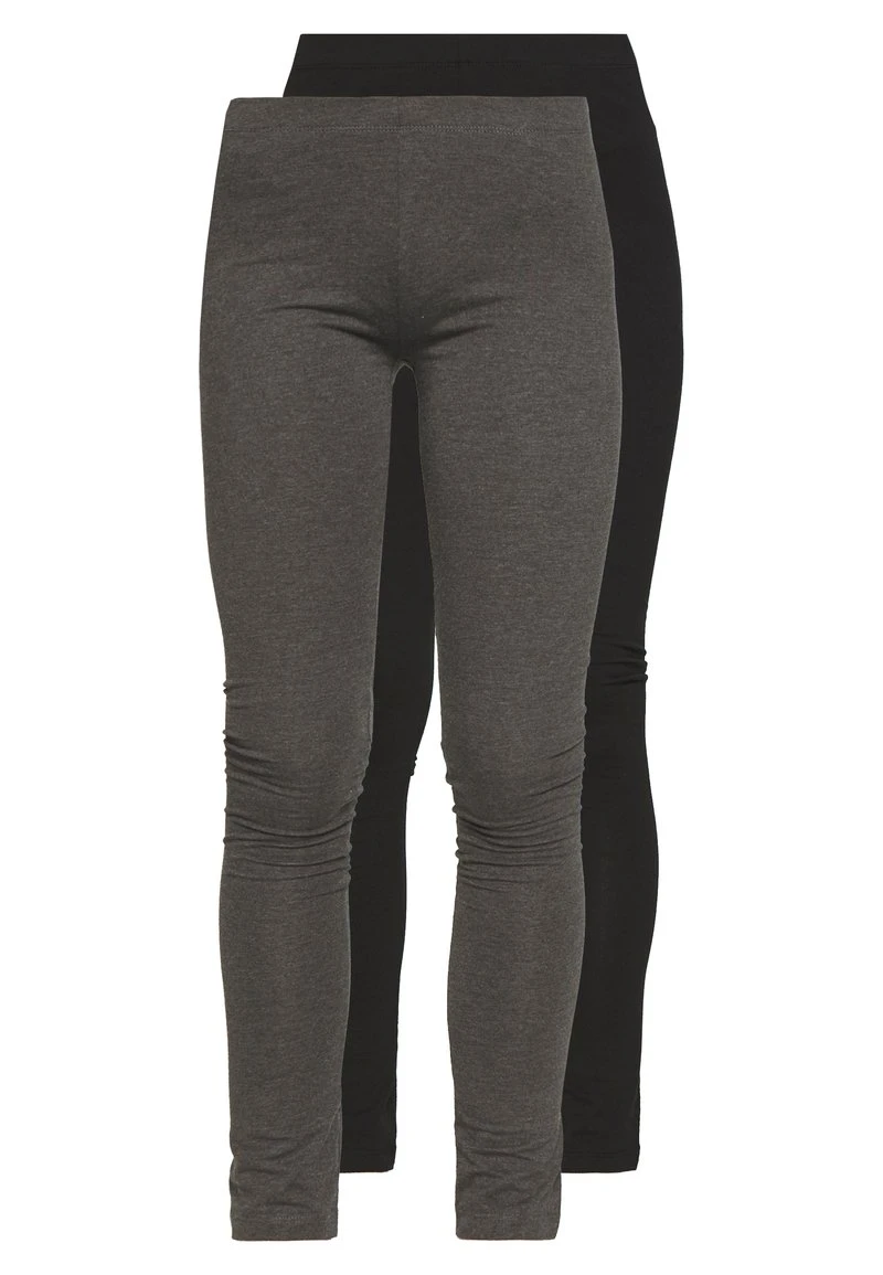 Even&Odd 2 PACK - Leggings - Hosen - Black/mottled Dark Grey 1 Even&Odd 2 PACK - Leggings - Hosen - Black/mottled Dark Grey