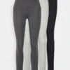 Even&Odd 3 Pack - Leggings - Hosen - Black /mottled Dark Grey/mottled Light Grey