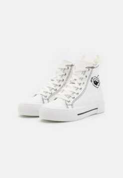 Even&Odd LOVE - Sneaker High - White/black -Even&Odd f566ee2e3159495b8a9310c69af3b53e